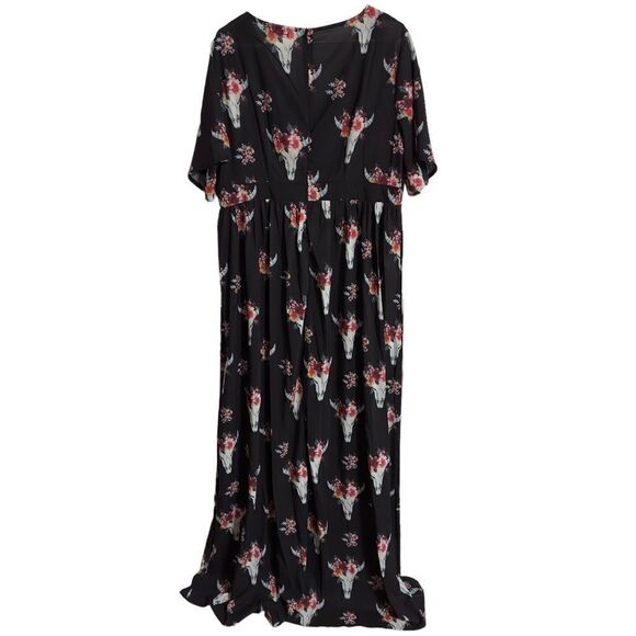 MISSLOOK Black Floral Maxi Dress Size 2XL - Picture 2 of 13
